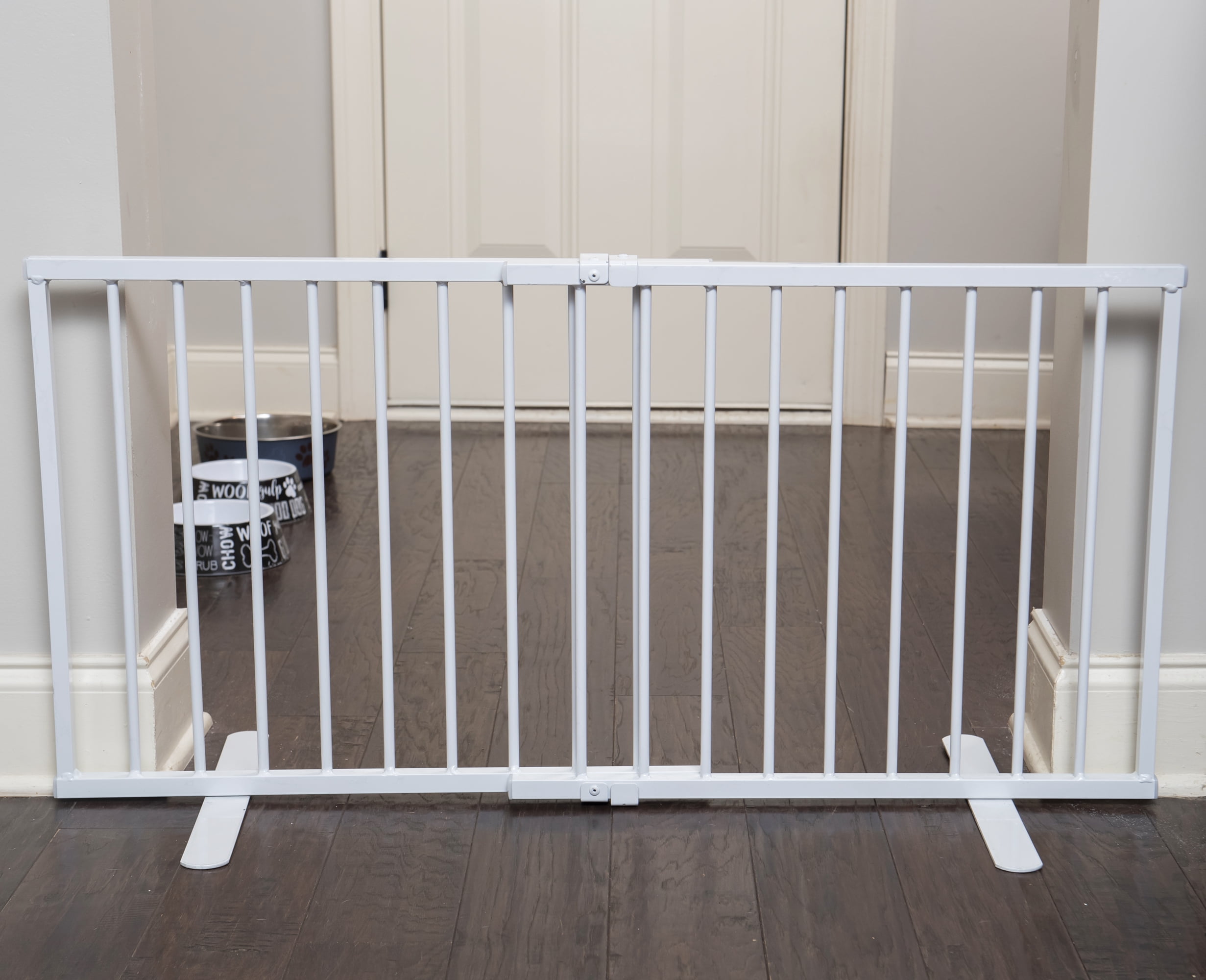 Cardinal Gates MSOG Metal Step Over Pet Gate - Adjustable Short Dog Gate - 20 Inches Tall - 24 Inches to 41 Inches Wide - White