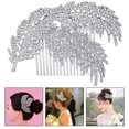 thumbnail image 2 of 1pc Peignes de Cheveux de Mariée Brillants Coiffe Décorative de Feuille Accessoires de Cheveux de Perle, 2 of 8