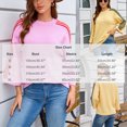 thumbnail image 3 of PBFRDSJ Womens 3/4 Sleeve Striped Sweater Knit Stretch Fall Tops 2026 Casual Crewneck Fall Winter Color Block Trendy Sweaters Sizes S-XL, 3 of 8