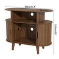 thumbnail image 4 of Small Record Player Stand, Mid-Century Record Player Table with Power Outlet, Vinyl Record Storage Shelf for Living Room (Walnut), 4 of 8