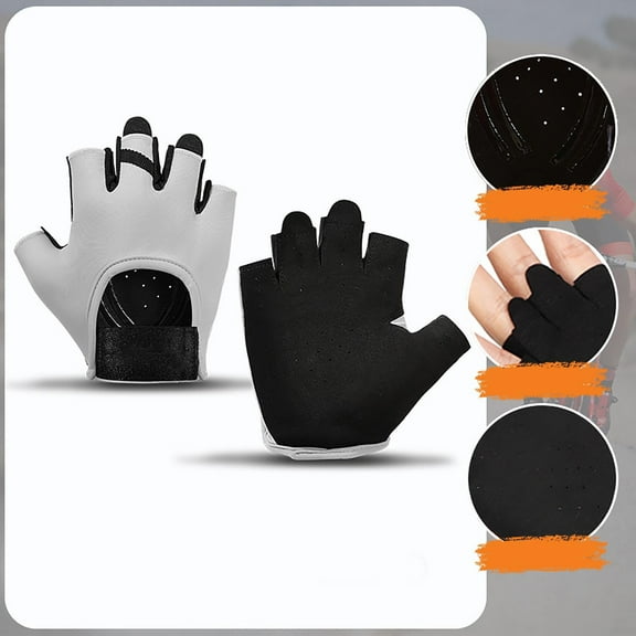 Vacemry Half Finger Gloves, Non-Slip Half Finger Gloves for Cycling Fitness Yoga, Breathable Workout Gloves with Anti-Slip Palm, Comfortable Training Gloves for Grip Support