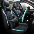 thumbnail image 2 of Universal Deluxe PU Leather 5-Seats Car Seat Cover Front Rear Cushion Full Set, 2 of 7