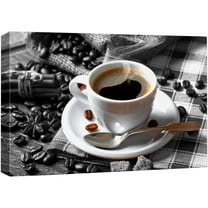Wall26 Canvas Print Wall Art Cafe Espresso Bean Coffee Cup Print Kitchen & Cooking Food Photography Wall Decor Modern Art Realism Decorative Unframed for Restaurant, Coffee Shop - 12"x18"