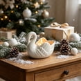 thumbnail image 5 of PSVFUJZ Ceramic Cygnet Candle Holder, Glossy Decorative Candlestick Stand, Holiday Ornament for Scented Candle Candlelight Dinner Thanksgiving Christmas Home Table Decor White, 5 of 7