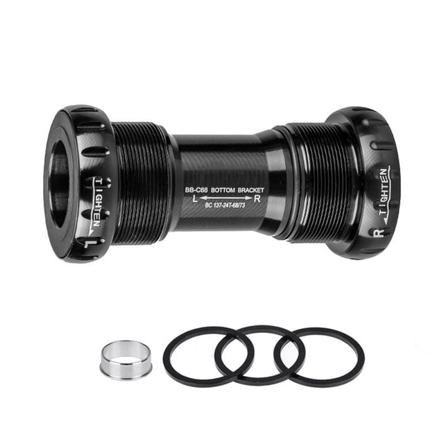Mosiee Bike Bottom Bracket Bicycle Bearing Middle Shaft Threaded Integrated Hollow