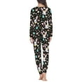 thumbnail image 3 of FKELYI Floral Rabbit Women Pjs Size 3XL Elastic Women's Novelty Print Pajamas Set of 2 Casual Easter Eggs Long Sleeve Nightwear Snug-Fit, 3 of 4