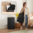 thumbnail image 3 of Cesto de ropa Lifewit de 100 litros con tapa y bolsa extraíble, color negro, 3 of 9