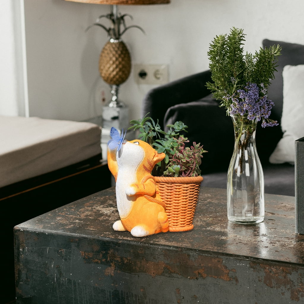 Geemin Nonstick Cute Cat Pen Holder Mold Flower Pot Epoxy Resin Silicone Mold DIY Crafts Ornament Tool for DIY Decoration