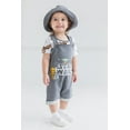 thumbnail image 4 of Star Wars Yoda R2-D2 Chewbacca Infant Baby Boys French Terry Short Overalls T-Shirt and Hat 3 Piece Outfit Set Newborn to Infant, 4 of 5