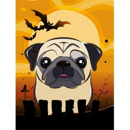 Halloween Fawn Pug Garden Flag