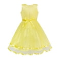 thumbnail image 2 of Flower Girl Dress Yellow Belted Wedding Party Bridesmaid 10 Years, 2 of 6