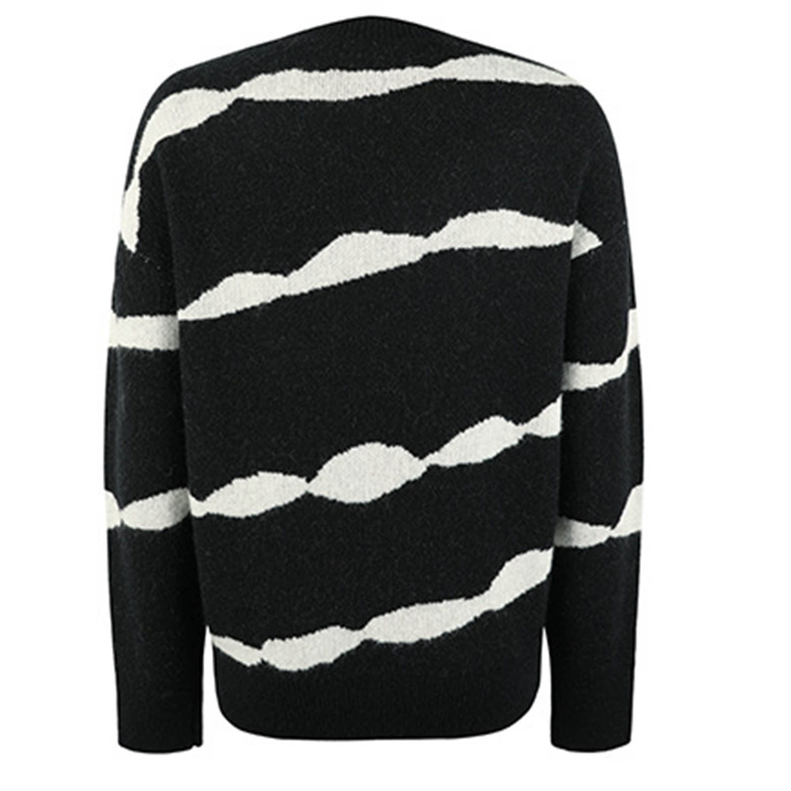 Pull Femme Automne Chic Imprimé Géométrique, Pull Fin Grande