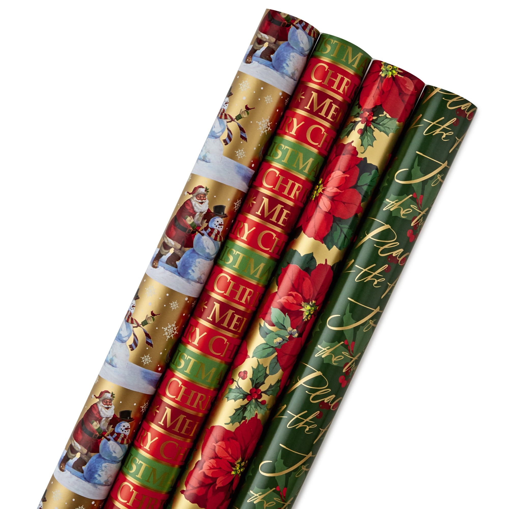 Hallmark Reversible Christmas Holiday Fun Wrapping Paper Bundle 3 PK 