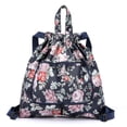 thumbnail image 2 of Xinyolin Foldable Flower Print Nylon Drawstring Waterproof Large Capacity Backpack Handbag for Shopping, 2 of 8