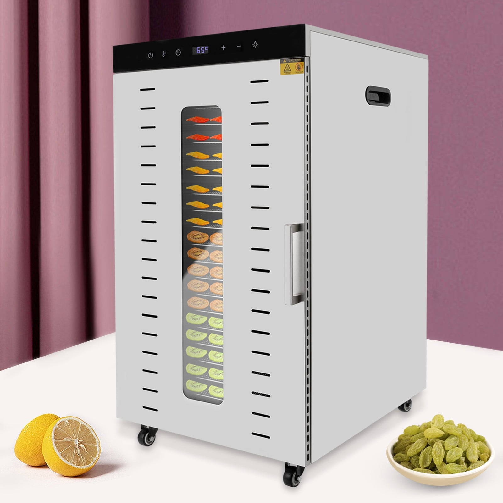 20 Tray Food Dehydrator Stainless Fruit Meat Jerky Dryer Blower Commercial 1700W Dry Various Vegetables, Fruits, Spices, Meats, Flowers, Herbs, Nuts