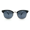 thumbnail image 5 of Iconic Half Rim Gentlemanly Hipster Fashion Horn Temple Sunglasses Black Gold - Black, 5 of 7