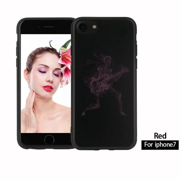 ZOUSSIQI TPU Protective Color Changing Thermal Sensor Heat Induction Back Case for iPhone 7 Red EL225#61891