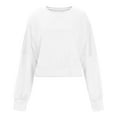 thumbnail image 6 of Oplxuo Womens Oversized Cropped Sweatshirts Loose Fit Casual Crewneck Long Sleeve Pullover Tops Fall High Low Tunic T-Shirts, 6 of 7