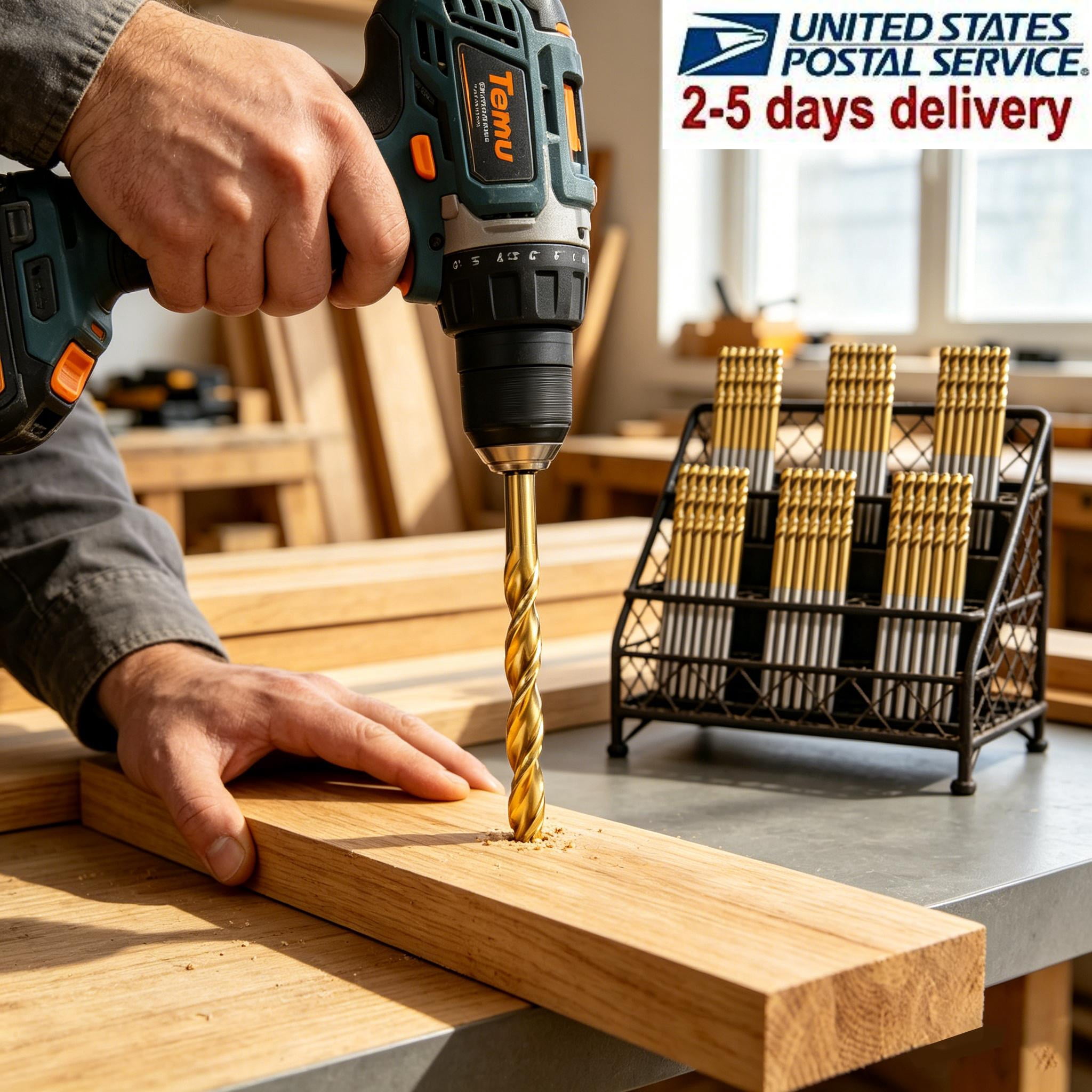 50pcs Multifunctional Drill Bit Set, Titanium Alloy Drill Bit Set, Compatible with Handheld Electric Drill Impact Drill, Suitable for Drilling Holes in Metal, Plastic, And Wood