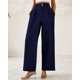 thumbnail image 4 of Pantalones de vestir de pierna ancha BTFBM 2025 de cintura alta para mujer, azul marino, 4 of 7