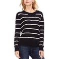 thumbnail image 1 of Suéter de rayas de chenilla Vince Camuto para mujer negro mediano, 1 of 1