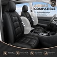 thumbnail image 4 of WRWolf Full Set Seat Cover Fit for Chevrolet Suburban 2009-2024 Faux Leather Car Seat Protector Compatible Airbag Vehicle Cushion Covers Waterproof Carseat Seat Full Set 5 Seats (Black), 4 of 7