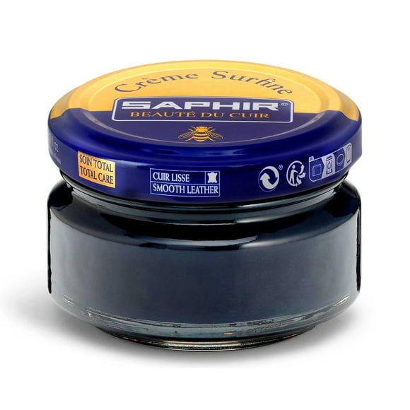 Esmalte para zapatos SAPHIR Creme Surfine, 50 ml, cera de abejas, color azul marino