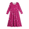 thumbnail image 4 of Inglocry Girls Maxi Dress Casual Holiday Long Dresses with Pockets Round Neck Cute Dresses For Teens 5-14 Hot Pink 11-12Y, 4 of 4