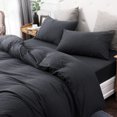 thumbnail image 6 of PURE ERA Twin Size Duvet Cover Set -Jersey Cotton 100% T-Shirt Cotton-Ultra Soft Breathable 1xPillow Sham,Heathered black Charcoal Grey, 6 of 6