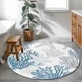 thumbnail image 4 of Starfish Coastal Large Area Rugs for Bedroom Living Room, Soft Non Slip Carpet Bedside Rug, Nautical Ocean Summer Beach Coral Round Floor Cover Kitchen Accent Rug 3' for Dining Room/Office, 4 of 9