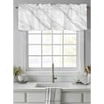 thumbnail image 3 of Curtain Valance for Windows,White Marble Grey Stripe Abstract Art Kitchen Valances Rod Pocket Short Curtains,Agate Gradient Style Window Treatment Panel for Bedroom Bathroom 60"x18", 3 of 7