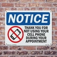 thumbnail image 5 of No Cell Phone During Your Appointment OSHA Notice Aluminum Sign 10 Inch x 7 Inch - 5 Pack, 5 of 8