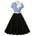 thumbnail image 2 of Lorytime 50s Dresses for Women Vintage Bow Midi A Line Gown High Neck Vintage Dress Short Sleeve Party Dresses, 2 of 7