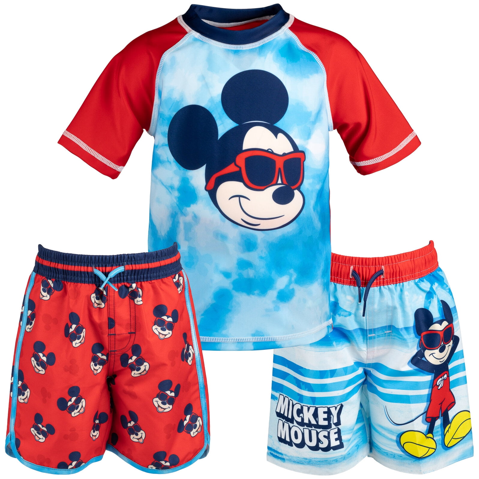 Disney Baby Infant 18 Months Boys Red Mickey Mouse Swim Trunks NEW 