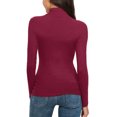thumbnail image 6 of VUPSGEZ Women's Casual Solid Long Sleeve Fitted Turtleneck Sweater Top, 6 of 6