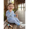 thumbnail image 6 of RUINIXCW Boy Fall Waffled Outfits Stripe Long Sleeve Sweatshirts Joggers Pants, 6 of 7