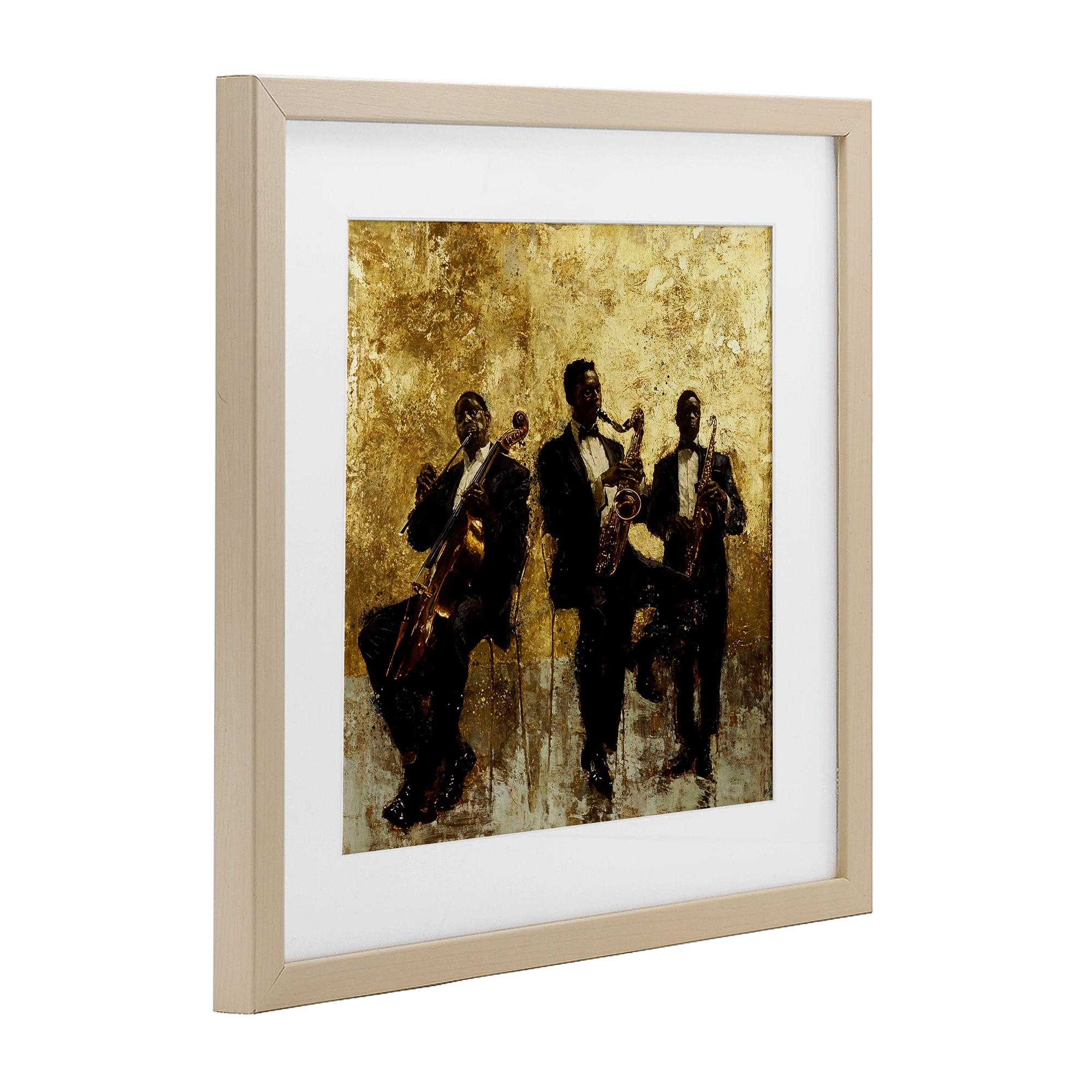 Golden Era Musicians Abstraction Birch Framed Print Under Glass, design by Marta Wiley