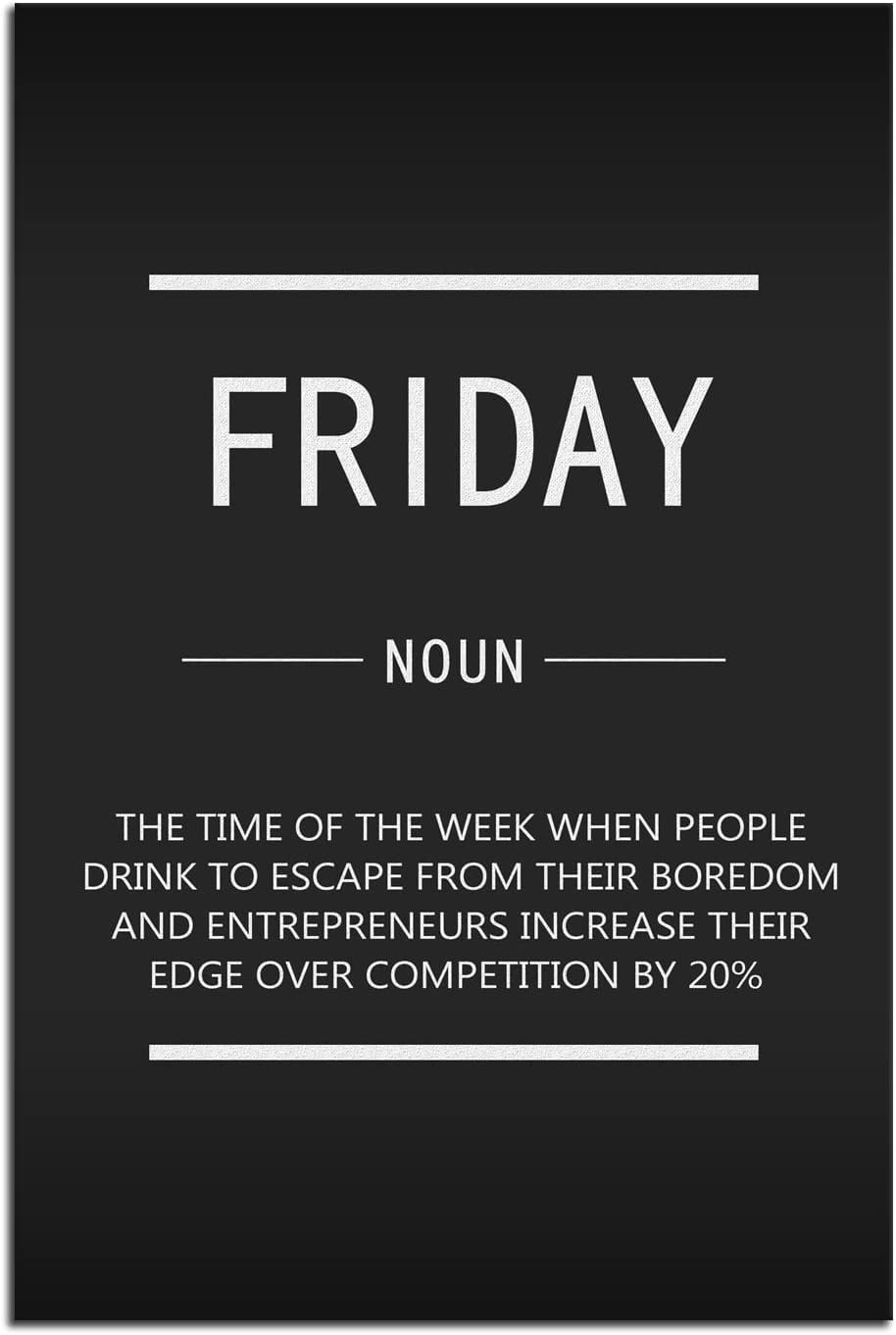 Inspirational Canvas Wall Art Friday Painting Poster Inspiring Entrepreneur  Quote Office Decoration Print Artwork Bedroom Company Stretch Frame Ready  to Hang12x18