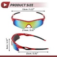 thumbnail image 4 of Gafas de conducción de motocicleta Unique Bargains 1 juego PC Tri-acetel Celulosa gafas de sol para deportes al aire libre motocross bicicleta de tierra lente rojo tono plateado marco rojo negro, 4 of 7