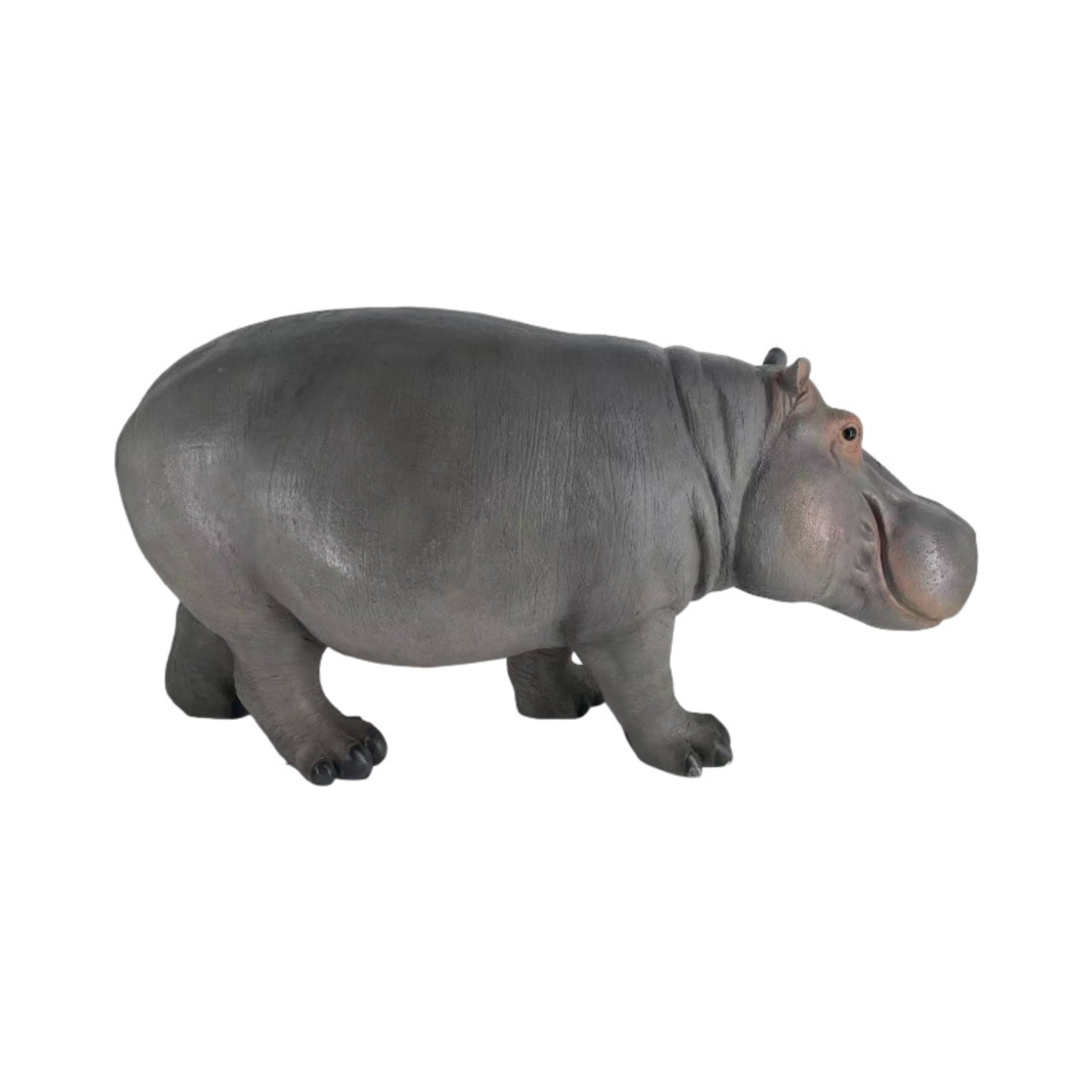 GDF Studio Hippopotamus Resin Indoor/Outdoor Guardian Statue, Weather-Resistant Decor Figurine for Garden & Courtyard