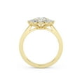 thumbnail image 3 of AFFY Halo Floral Style, 1.75 Carat (Ctw) Oval And Round Lab Created Moissanite Engagement Ring For Women In 14k Solid Yellow Gold | VVS1 Quality Ring Size-5, 3 of 5