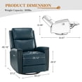 thumbnail image 5 of 14 Karat Home Genuine Leather Swivel Rocker Recliner Set of 2, Manual Glider Recliner Chair, Modern Home Theater Lounge Sofa Armchair for Living Room Bedroom Green, 5 of 10