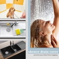 thumbnail image 2 of 2 Pack Shower Drain Cover Hair Catcher with Suction Cups Foldable Sink Strainer Plug Trap Filter Silicone Shower Hair Trap Sink Strainer Protector for Sinks Kitchen Baths Bathtub Showers, Grey Blue, 2 of 5