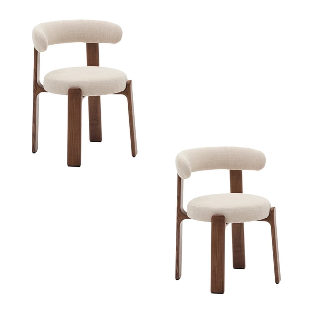 Ilios Innova | Sillas de Comedor Modernas de Madera con Asiento Acolchado en Tela, Set de 2 Sillas Diseño Minimalista para Comedor o Sala