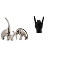 thumbnail image 1 of Figuras De Familia De Elefantes De Cerámica Y Esculturas Creativas De Gestos De Mano De Roca, Adornos únicos De Animales Y Estatuas De Manos Para La Decoración Del Hogar, Estantes,, 1 of 8