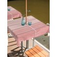 thumbnail image 2 of Outdoor Tablecloth with Umbrella Hole for Patio/Picnic/Party/Camping, Pink Wooden Grain Waterproof Table Cloth Square Cover Washable, Farmhouse Vintage Chic Textured (60"x 60"), 2 of 8