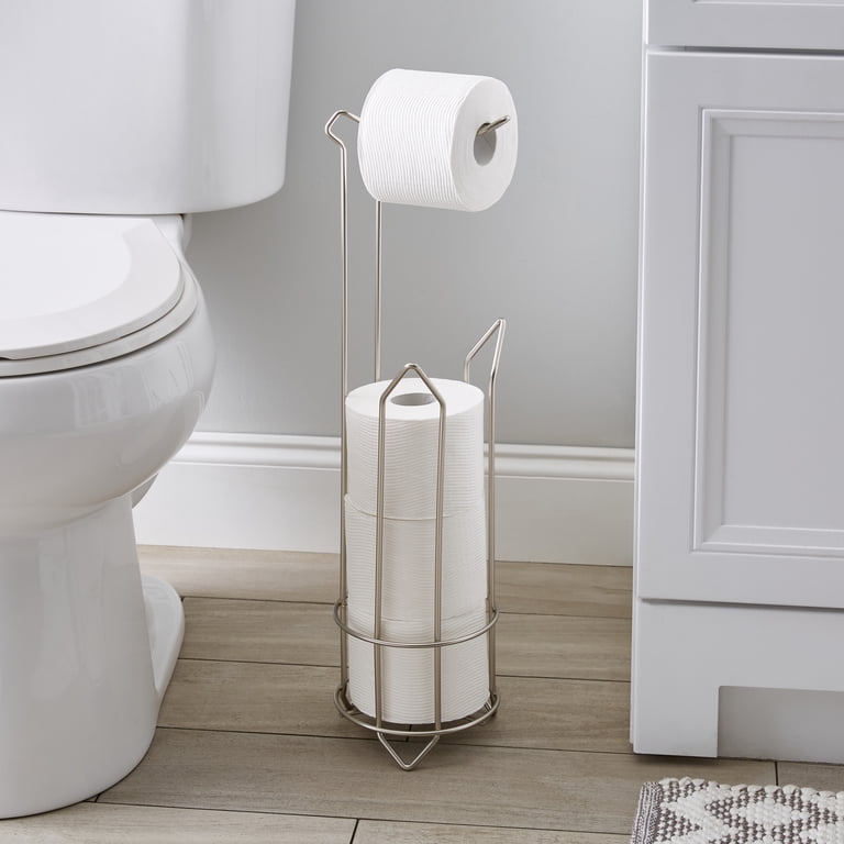 Housen Solutions Toilet Paper Holder Stand – Freestanding 5-Roll Capacity, Oil Rubbed Bronze Finish, Anti-Slip Base, Holds 1 Dispense + 4 Spare Rolls – No Drilling Needed