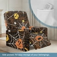 thumbnail image 3 of FOR U DESIGNS Halloween Pumpkin Spider Web Print Recliner Chair Covers 4-Pieces Comfortable Recliner Armchair Covers Protector Washable Sofa Couch Slipcover Halloween Decor with Elastic Bottom, 3 of 8