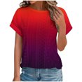 thumbnail image 2 of mfyjkho Tops Y Blusas Para Mujer, Camiseta De Manga Corta Con Cuello Redondo Y Dobladillo Curvo Estampada A La Moda Para Mujer Tops Y Blusas Para Mujer Xl, 2 of 7