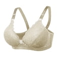 thumbnail image 2 of Gymayou Wireless Lace Push Up Bra for Women Comfort No Underwire Full Coverage Everyday Bra Lace Padded Bra Ladies Daily Wear Lingeries Beige 34, 2 of 9